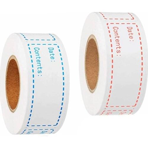 150Pcs/Roll 25*75mm Material Food Storage Label Refrigerator Freezer Food Date Content Stickers Food Freezer Labels Stickers