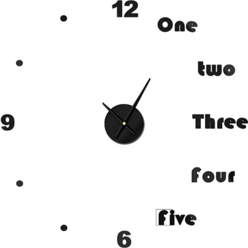 3D Hanging Mixed Number Styles English Arabia Roman Numerals DIY Clock Round Digital Mirror Room Sticker Wall Decal Watch