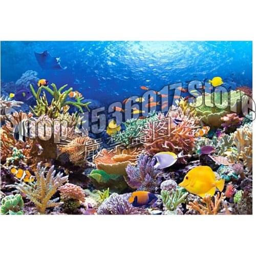 5D DIY Diamond painting Coral Reef Fishes Full Drill Mosaic Rhinestone cross stitch kits handmade Ocean embroider Crafts child