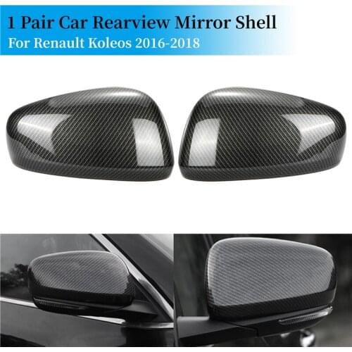 Car Rearview Mirror Carbon Fiber Decor Shell for Renault Koleos 2016-2018 Car Side Rear View Mirror Protective Cover Trim Kits