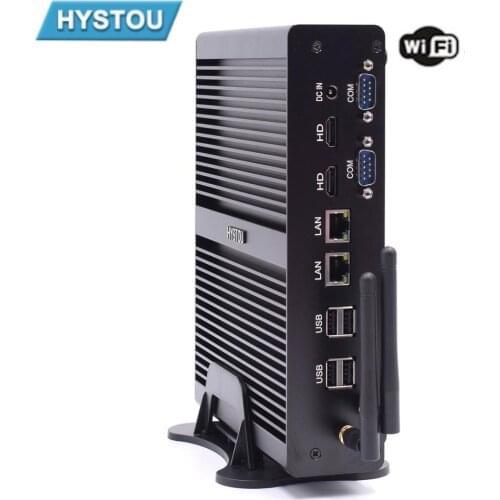 Fanless Embedded PC Intel Broadwell 5th Core i7-5500U 8GB RAM DDR3 Dual 4K HDMI Displays Multi LAN Desktop MINI Computer