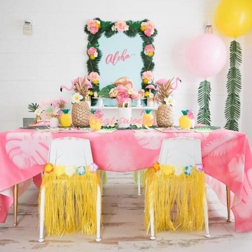 Hawaiian Flamingo Party Monstera Flowers Paper Plates Bags Tableware Girls Birthday Decorations Kids Balloons DIY Supplies