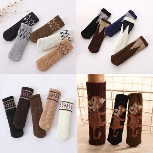 4 Pcs/set Noise-proof Table and Chair Leg Protection Cover Double-layer Padded Door Handle Covers Furniture Floor Protection Mat