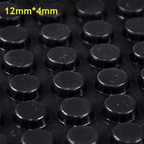 128pcs 12mm*4mm black self adhesive soft anti slip bumpers silicone rubber feet pads great silica gel shock absorber