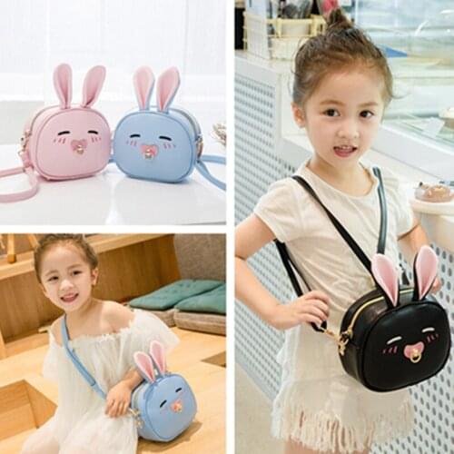 Soft leather Childrens bag Kindergarten Girls Shoulder Bag Cartoon Lovely Rabbit Crossbody Bags gift for girl mochila escolar