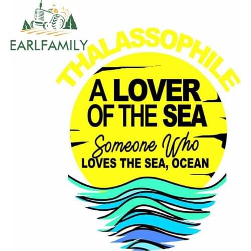 EARLFAMILY 13cm x 10.6cm for Loves Sea Ocean Car Stickers Graffiti Motocycle Personality Laptop Race Car Decoration Window Decal