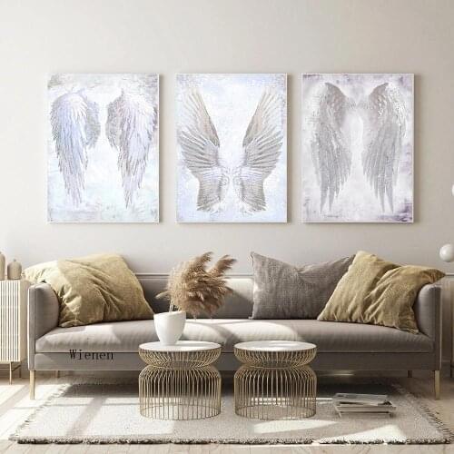 Angle Wings Painting On Canvas Nordic Home Decoration Feather Posters for Home Design Frameless Picture for Living Room