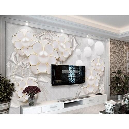 Ceramics 3d Jewlry Wallpaper Flower Papel Murals for TV Background Living Room 3d Wall paper 3d Wall stickers 3d Photo Murals