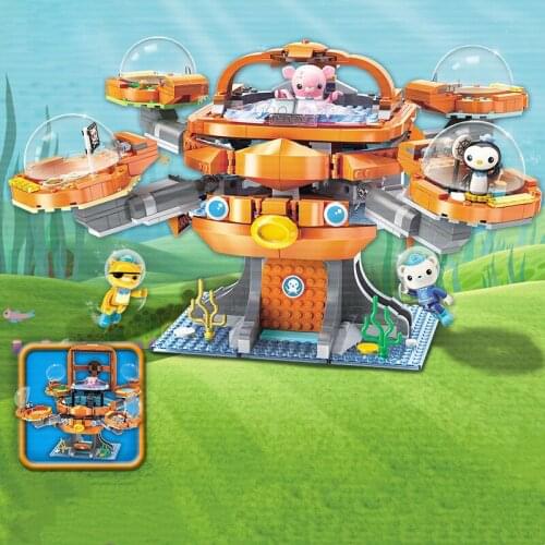 698pcs Enlightenment Assembled Building Blocks Submarine Column Toys Childrens Assembling Assembly Model 3708 Gifts