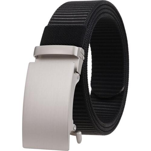 Mens Vintage Belt Mens Nylon Leather Belt Leather Strap Width:3.4cm Toothless Leather Belts 120cm, Suitable for:28''-46