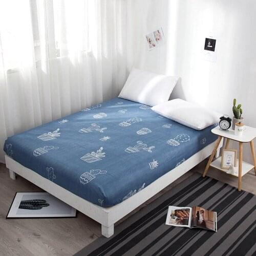 Multi-size 2020 Nordic New Printed Mattress Protector Mattress Cover for Bedroom Soft Fitted Sheet for Single/Double Bed