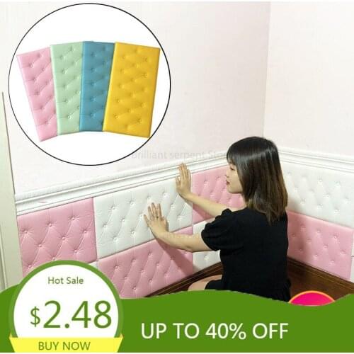 Skirting waist line foam wall stickers self-adhesive background decorative border line anti-collision sticker for kids