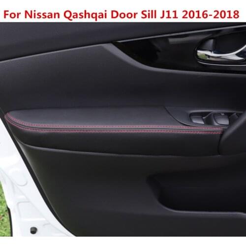 Fit For Nissan Qashqai 2016 2017 2018 Door Armrest Cover Stitching PU Leather Surface Shell Trim