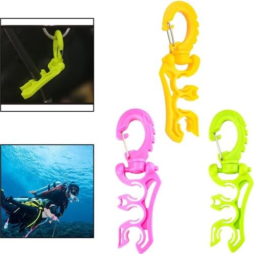 Rotatable Diving 3 BCD Hose Clamps with Clip Hook for Regulators Gauges