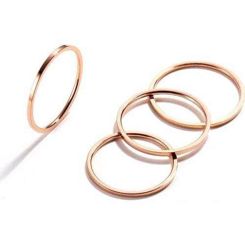 Simple Minuteness Rings Stainless Steel Jewelry For Woman Gift Drop Shipping