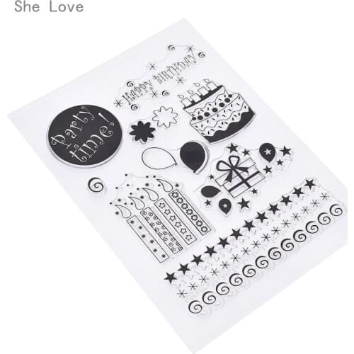 Chzimade Party Time Silicone Clear Stamp For Scrapbooking DIY Album Cards Making Decoration Transparent Rubber Stamp