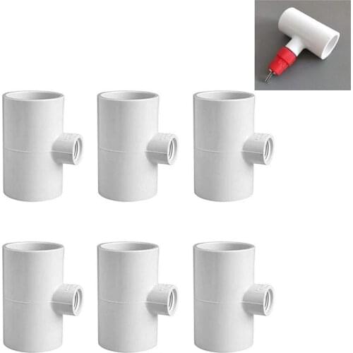 6PCS Three-way tube chicken drink cup / pacifier accessories PVC Fittings Automatic Poultry And Rabbit Watering System