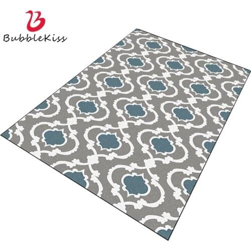 Bubble Kiss Blue Geometry Rug And Carpet For Home Living Room Modern Style Bedroom Bedside Area Large Rug Soft Customize Carpet