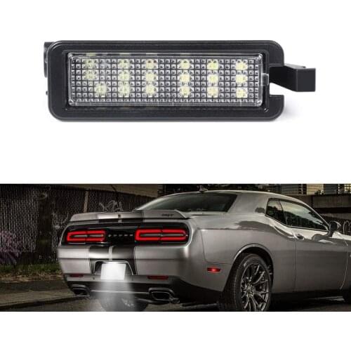 LED License Plate Light Lamp Assembly For 2015 to 2018 Dodge Jeep Compass, Powered by 18SMD Xenon White LED Lights
