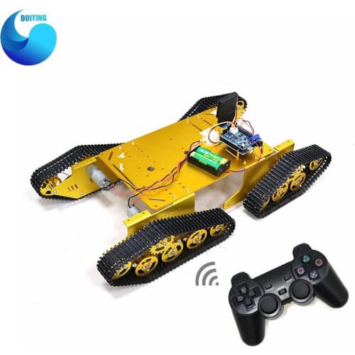 T900 Bluetooth/Handle/WiFi RC Control Robot Tank Chassis Car Kit with UNO R3 Development Board+ 4 Road Motor Driver Board DIY