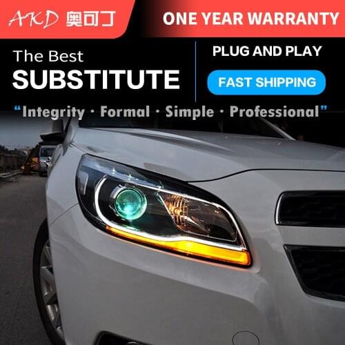 AKD tuning cars Headlight For Chevrolet Malibu 2012-2014 Headlights LED DRL Running lights Bi-Xenon Beam Fog lights angel eyes