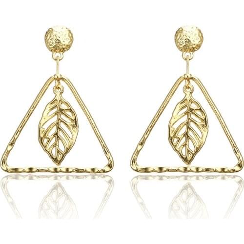 Korean Long Statement Geometric Triangle Leaf Dangle Drop Earrings For Women Earrings Fashion Jewelry Oorbellen Brincos