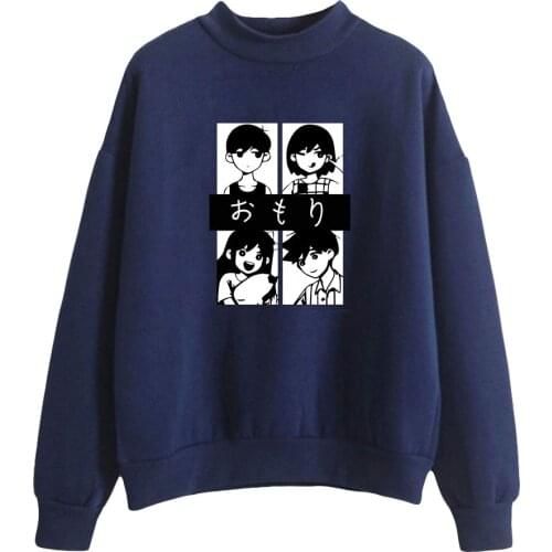 WAWNI Omori Turtlenecks Game Tops Thin Sweatshirt Hip Hop Sweatshirt Hot Pullover Unisex Sweatshirts 2021 Round Neck New Tops