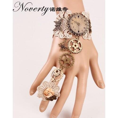 Fashion Retro Gothic Mechanical Gears Imitation Watch Bracelet Womens Fashion Jewelry Halloween Gifts FYSL009
