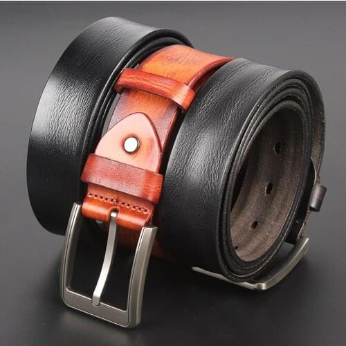 2021 belt mens leather casual versatile retro belt with pin buckle and simple pants with skirt decoration
