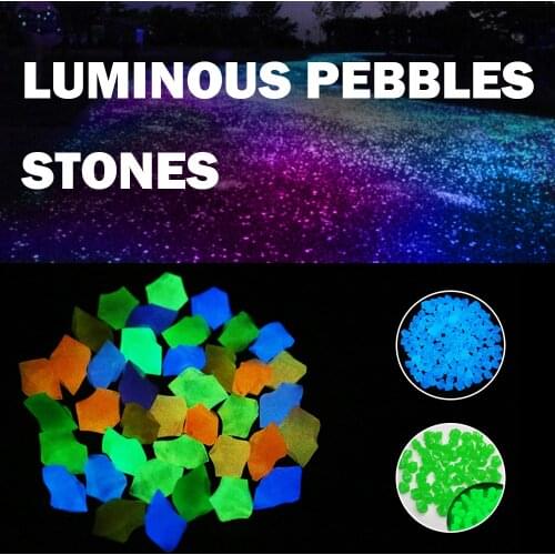 300Pcs Glow in the Dark Garden Pebbles Glow Stones Rocks for Walkways Garden Path Patio Lawn Garden Yard Decor Luminous Stones