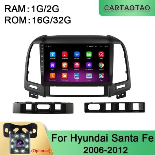Android 9.0 car radio multimedia video player for Hyundai Santa Fe 2 2006 2007 2008 2009 2010 2011 2012 GPS WiFi BT audio 2 DIN
