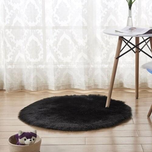 White Pink Soft Faux Fur Wool Living Room Sofa Carpet Plush Carpets Bedroom Cover Mattress Xmas Door Window Round Rugs Carpets