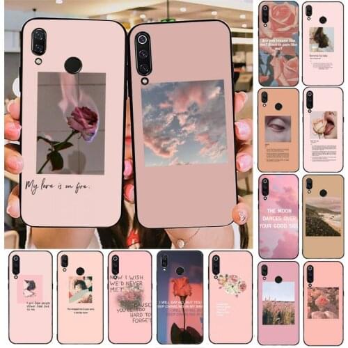 Pink Aesthetics songs lyrics Aesthetic Phone Case For Redmi note 8Pro 8T 9 Redmi note 6pro 7 7A 6 6A 8 K30 note 9 pro case Capa