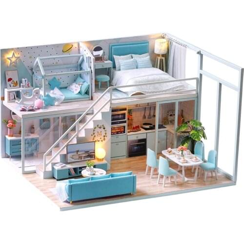 CUTEBEE DIY Dollhouse Wooden doll Houses Miniature Doll House Furniture Kit Casa Music Led Toys for Children Birthday Gift L28