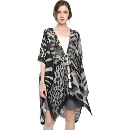 Floral Print Women Jacket Sashes Cardigan kimono Sleeve Loose Casual Boho Beach Cardigan Top Spring Autumn Long Top