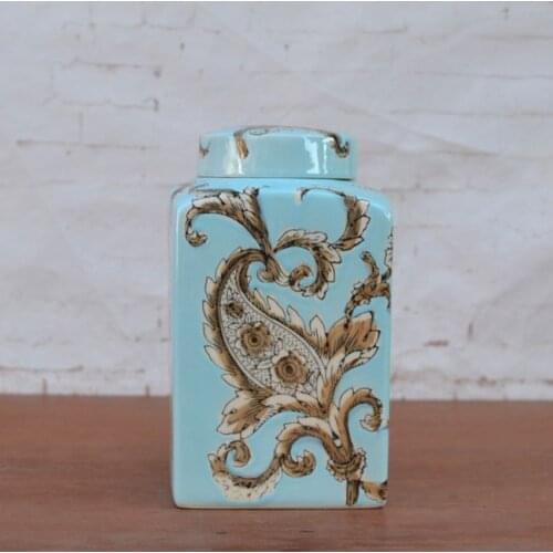 Trade square of blue ceramic decorative ceramic jewelry rack shelf tank