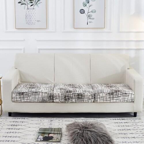 Sofa Seat Cushion Cover Printed Spandex Slipcover For Living Room Funiture Protector Couch Cushion Cover
