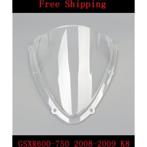 For SUZUKI GSXR600 GSXR750 2008-2009 K8 GSXR 600 750 GSXR-600 GSXR-750 motorcycle Double bubble windshield windscreen White