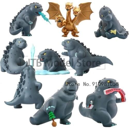 Godzilla Q Version 12 Monster Energy Anime Action Figure Toys Doll 7-8.5CM King Ghidrah Models Gift Desktop Decoration Figma
