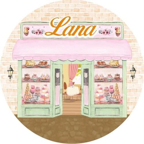 Sweets Dessert Bakery Ice Cream Birthday Round Backdrop Banners Photography Custom Newborn 1 Year Background Stand Party Decor