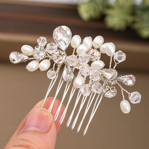 Crystal Pearl Small Hair Comb Hair Jewelry For Women Girl Decoration Comb Jewelry Hair Clips Comb