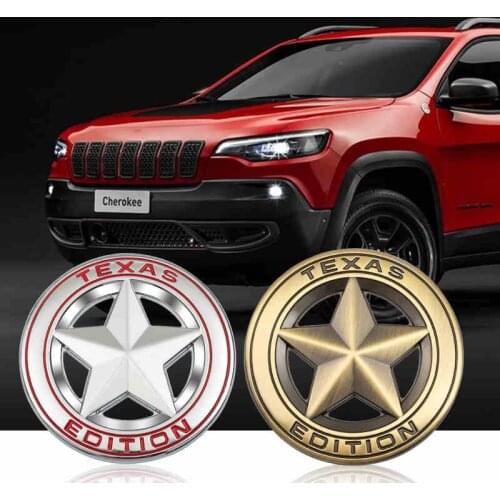 3D Metal Texas Edition Car Badge Emblem Stickers Decoration for Jeep Wrangler Liberty Grand Cherokee Patriot Auto Accessories