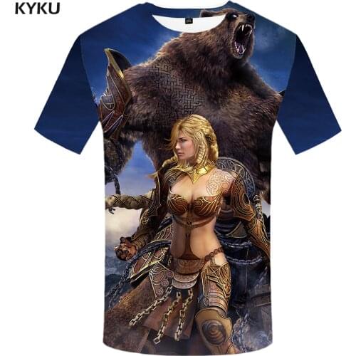 KYKU Brand Bear T Shirt Men Character Tshirt Hip Hop Tee Cool Beauty 3d T-shirt Animal Punk Rock Mens Clothing 2018 New Summer
