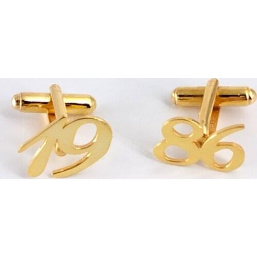 Luxury Cufflinks Personalized for Men Custom Birth Year Name Letter Gold Shirt Cuff Links Mens Jewelry Wedding Birthday Gifts