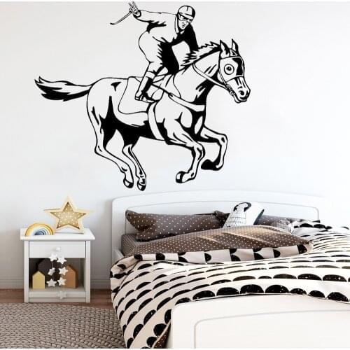 Rider Horse Wall Decal NurserY Kid Playing Room Jockey Sport Vinyl Wall Sticker Home Decor Living Room Fitness Centre Z468