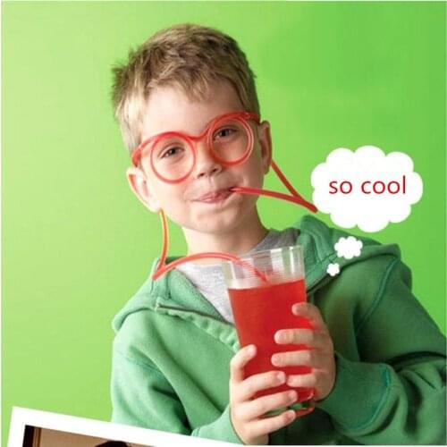 Creative Funny Glasses Straw Unique Flexible Art Drinking Tube DIY Straws Kids Gift For Birthday Party Accessories Supplies