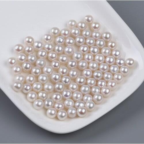 Wholesale 6-7mm Natural Freshwater White Round Loose Pearls Beads Jewelry