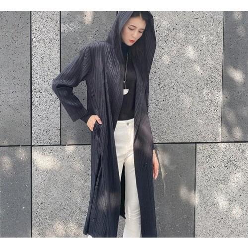 Autumn And Winter New Solid Color Versatile Temperament Commuting No Belt Casual Windbreaker Coat