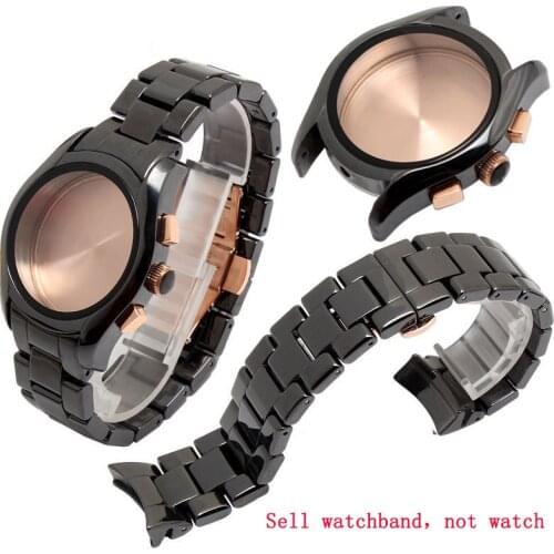 Ceramic Watchband for 22mm AR1400 AR1410 Men Watch Bracelet Butterfly Buckle watchbands Accessories +Free Tools