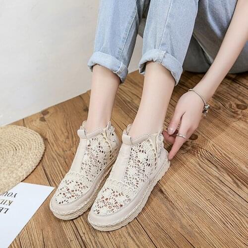 Womens Breathable Mesh Summer Shoes Lace Walking Sandals Shallow New Solid Non Slip Casual Shoes Fashion Flat Sandals